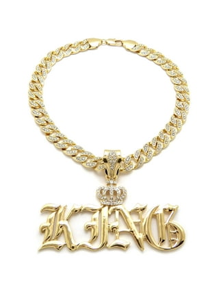 Ice City NEW Men's Necklace SAVAGE Bling Dripping Letters Pendant Rope  Chain Gold Necklace Silver Necklace for Men Rhinestone Pendant Hip Hop - 26  Inches