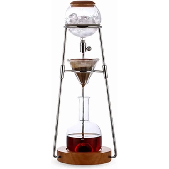 Iced Drip Coffee Maker Creative Siphon Coffee Maker, Coffee Maker, Luxury Cold Brew Coffee Maker with Stainless Steel Stand, Multifunctional Home Decor Reusable