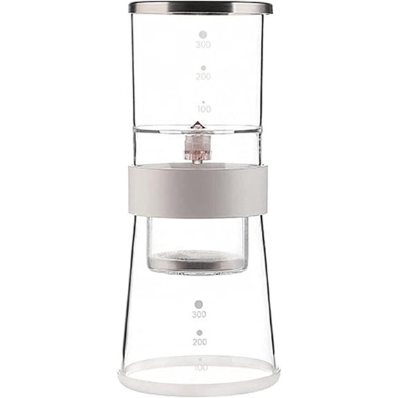 Iced Drip Coffee Maker Modern Siphon Coffee Maker, Cold Brew Dripper Iced Coffee Brewer Maker with Stainless Steel Pot Lid, Detachable Coffee Maker Reusable