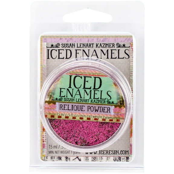 Iced Enamels Relique Powder .5oz-Raspberry