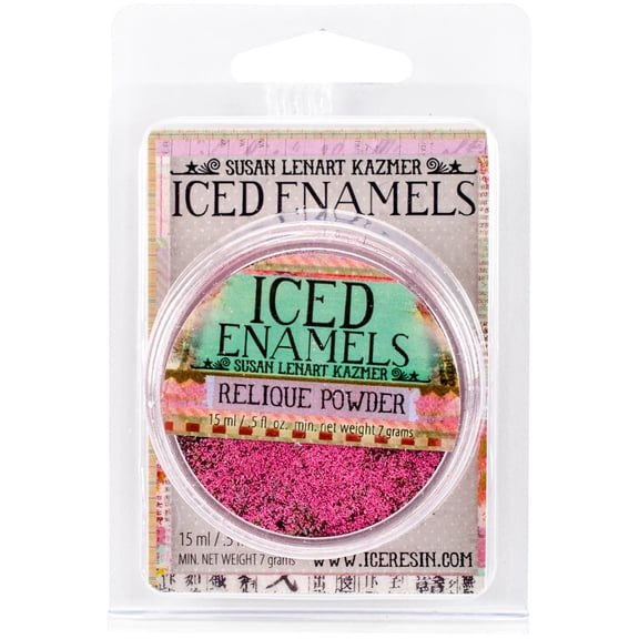 Iced Enamels Relique Powder .5oz-Raspberry