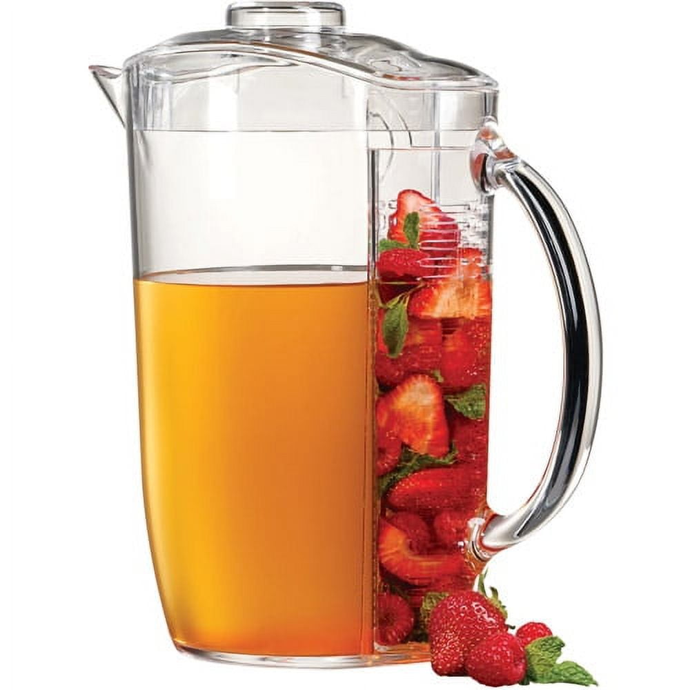 Prodyne Iced Fruit Infusion Pitcher with Ice Core 3 qt Capacity Removable Rod