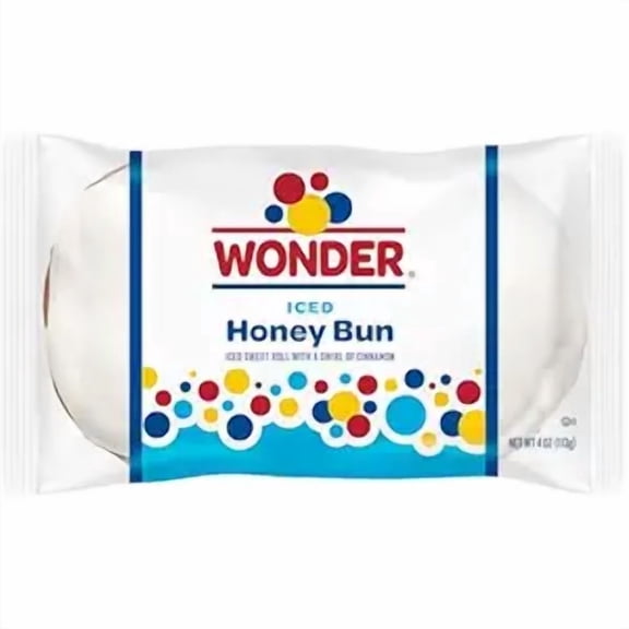 Iced Honey Bun, Individually Wrapped Pastry Snack, 4 oz