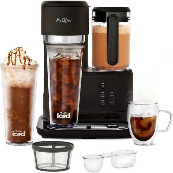 Iced & Hot Single-Serve Coffee Maker Blender (Black) - Home Kitchen Essential