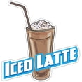 thumbnail image 1 of Iced Latte 12" Decal Concession Stand Food Truck Sticker, 1 of 2