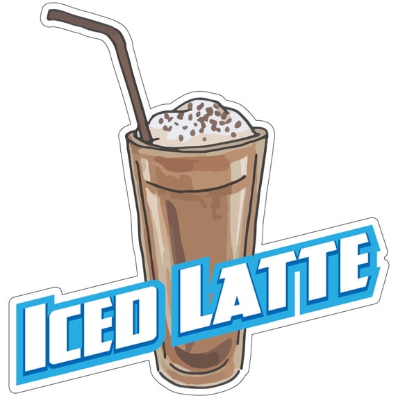 Iced Latte 12" Decal Concession Stand Food Truck Sticker