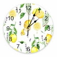 thumbnail image 1 of Iced Lemon Lime Fruit Decorative Round Wall Clock Arabic Numerals Design Non Ticking Wall Clock Large For Bedrooms Bathroom（10 Inch）, 1 of 6