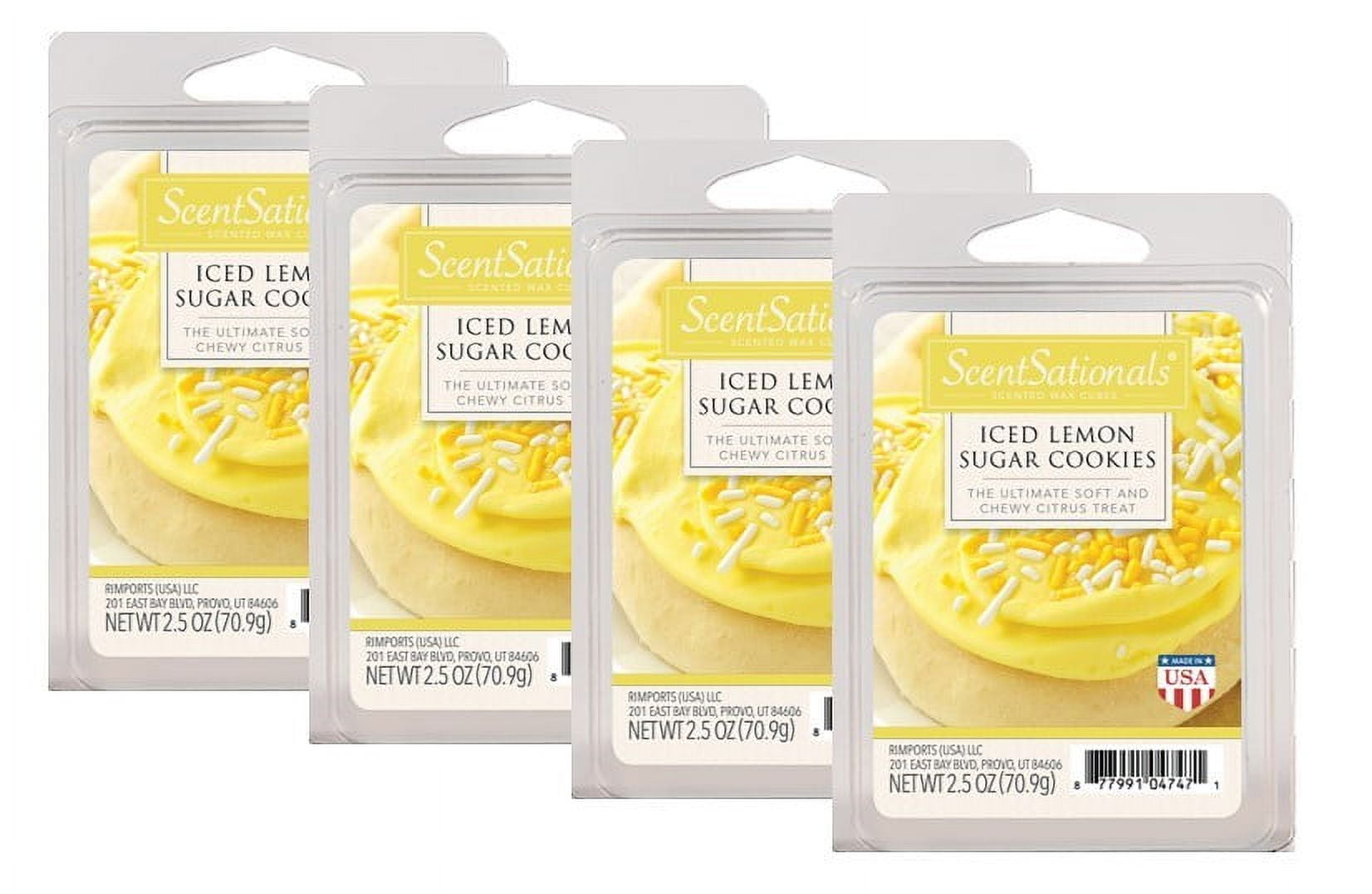 Iced Lemon Sugar Cookie Scented Wax Melts, ScentSationals, 2.5 oz (4-Pack)