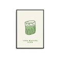 Iced Matcha Club Wall Art Print, Beige Green Minimalist Kitchen Decor ...