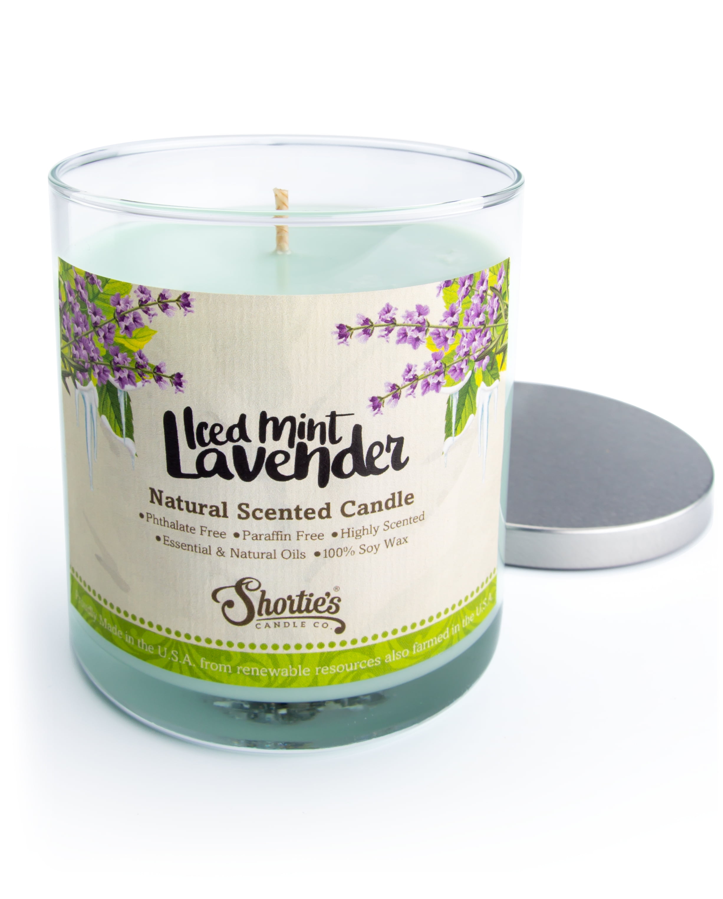 Iced Mint Lavender Scented Natural Soy Candle, Essential Fragrance Oils ...