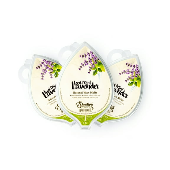 Iced Mint Lavender Soy Wax Melts 3 Pack - All Natural + Essential Oils + Phthalate Free - Shortie's Candle Company