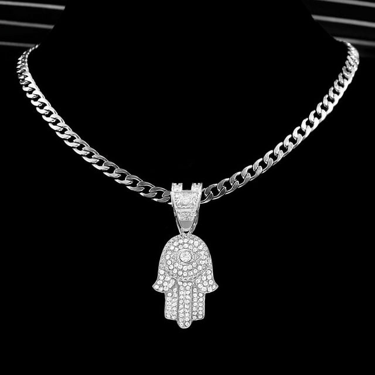 Iced Out Cuban Link Chain Necklace Men Punk Hip Hop Jewelry