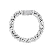 FROST NYC Iced Out Diamond Prong Cuban Link White Gold Bracelet 10K/14K