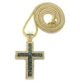 thumbnail image 1 of Iced Out Gold/Hematite Tone Cross Pendant 4mm 36" Franco Chain Necklace, 1 of 2