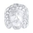 thumbnail image 1 of AFFY Iced Out Hip Hop Jewelry Jesus Face Band Ring In 10k Solid White Gold Ring Size-11, 1 of 1