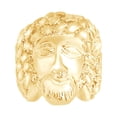 thumbnail image 1 of AFFY Iced Out Hip Hop Jewelry Jesus Face Band Ring In 14k Solid Yellow Gold Ring Size-10.5, 1 of 1