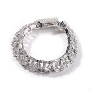 Iced Out Jewelry Hiphop Bracelet For Men Women Rapper Summervibes Bling Cuff Bangles 18K Gold Plated Chains