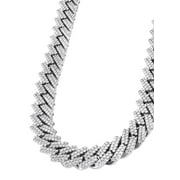 FROST NYC Iced Out Lab Grown VVS Diamond Prong Cuban Link White Gold Chain 10K/14K