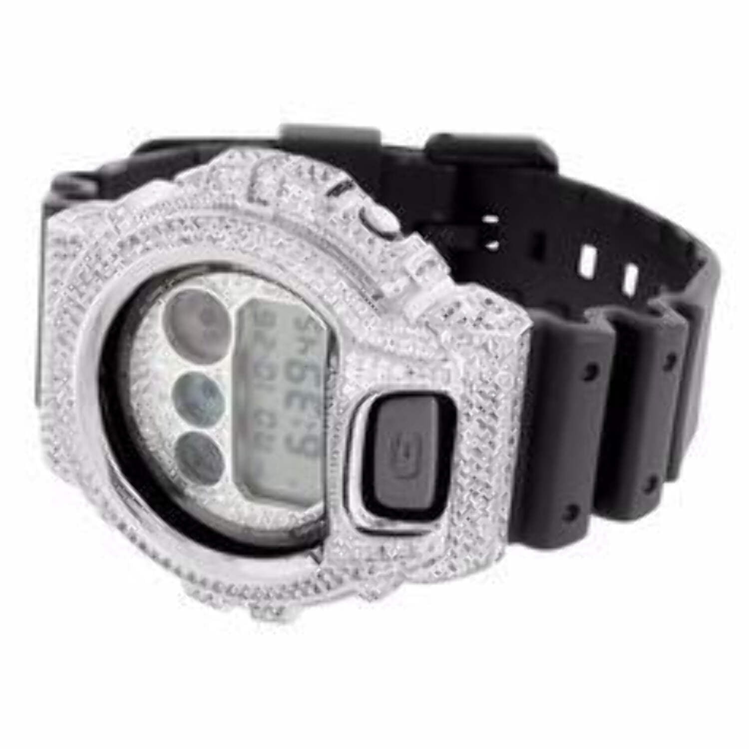 Iced Out Moissanite Bezel Mens Custom Casio Gshock DW6900 Watch Walmart