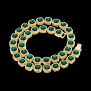 Iced Out Rhinestone Cuban & Tennis Chain Necklace for Men Women, Gold Silver Tone Bling Fashion Jewelry, 16-30 Inch