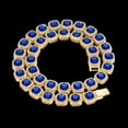 thumbnail image 1 of Iced Out Rhinestone Cuban & Tennis Chain Necklace for Men Women, Gold Silver Tone Bling Fashion Jewelry, 16-30 Inch, 1 of 3
