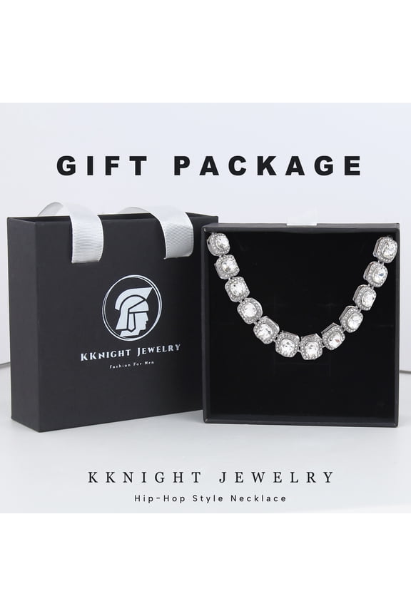 Iced Out Zircon Collar Chain Necklace for Men, Hip-hop Style Necklace, Streetwear, Full Zircon, Punk Jewelry for Men