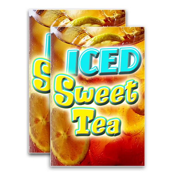 Iced Sweet Tea (24" X 36") Vinyl Decal Only (Pack of 2) |Sign|Sticker|Poster