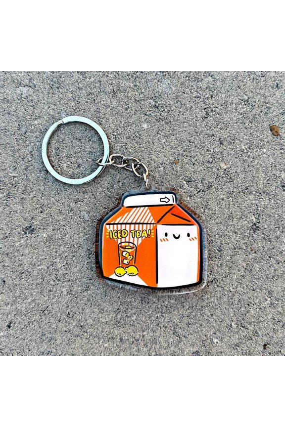 Iced Tea Keychain | Kawaii Acrylic Charm | Pittsburgh Keychain | Pittsburgh Foods | Yinzer Keychain | Iced Tea Carton | Pittsburgh Tea