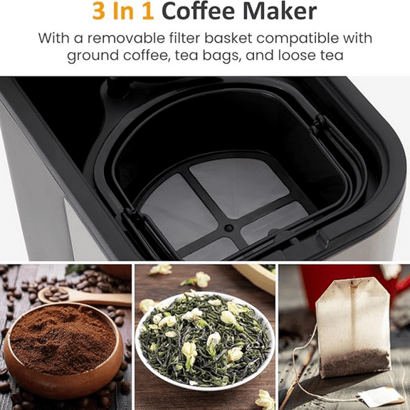 Iced Tea Maker with Pitcher, Iced Coffee Brewing Maker for Ground Coffee, Tea Bags, Loose Leaf Tea, 7 Cups Coffee Machines for Home, Strength Control for Flavor, Black