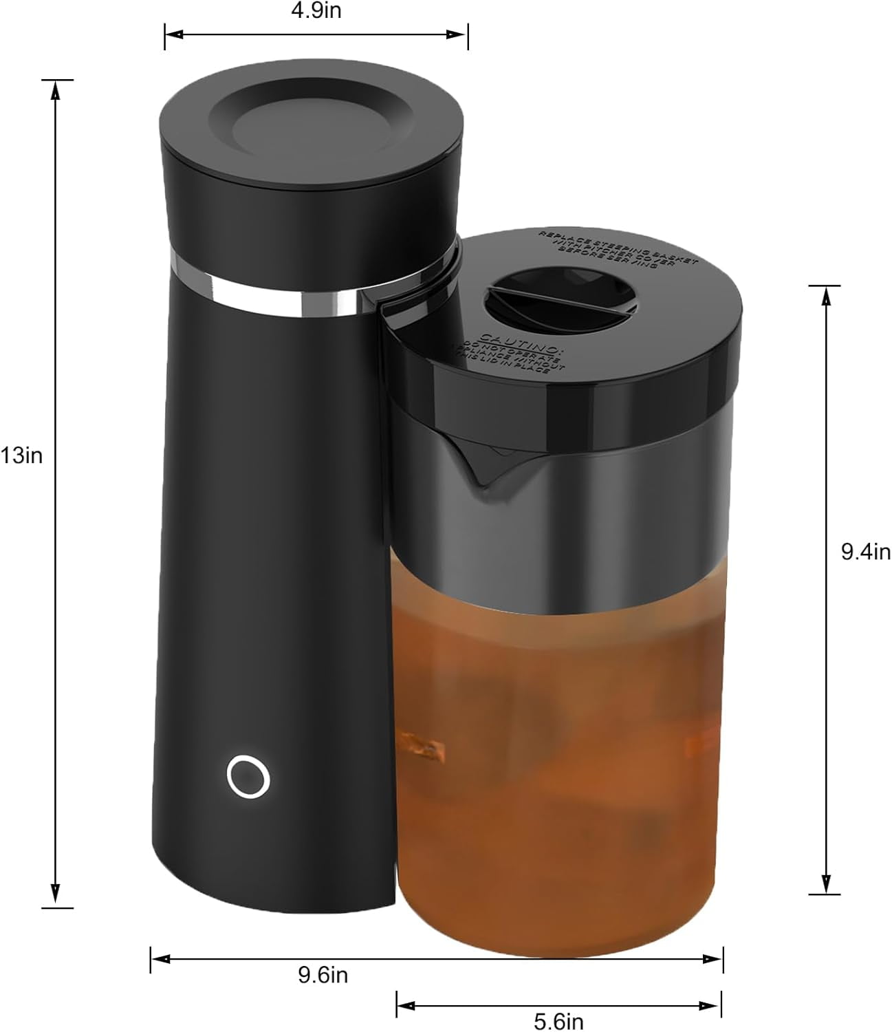 Iced Tea Maker and Iced Coffee Maker with 2-Quart Pitcher, Black ...