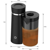 Iced Tea Maker and Iced Coffee Maker with 2-Quart Pitcher, Black - Perfect for Cold or Hot Beverages