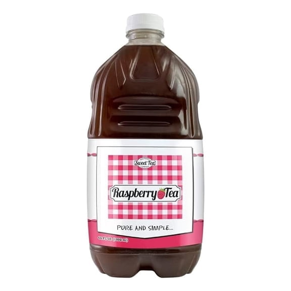 Southern Sweet Tea Company Raspberry Iced Tea, 64oz Bottle - Real Brewed Black Tea, Pure Cane Sugar, Gluten-Free, High Caffeine - Authentic Southern Refreshment