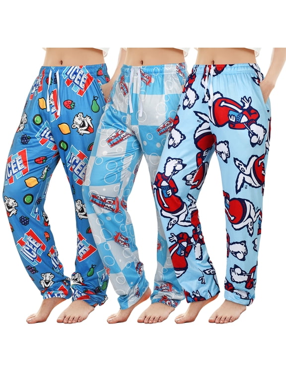 3 Pack Women's Wide Leg Pants with Pockets, Lounge Bottoms Pajamas for Women (Avail in Plus Sizes)