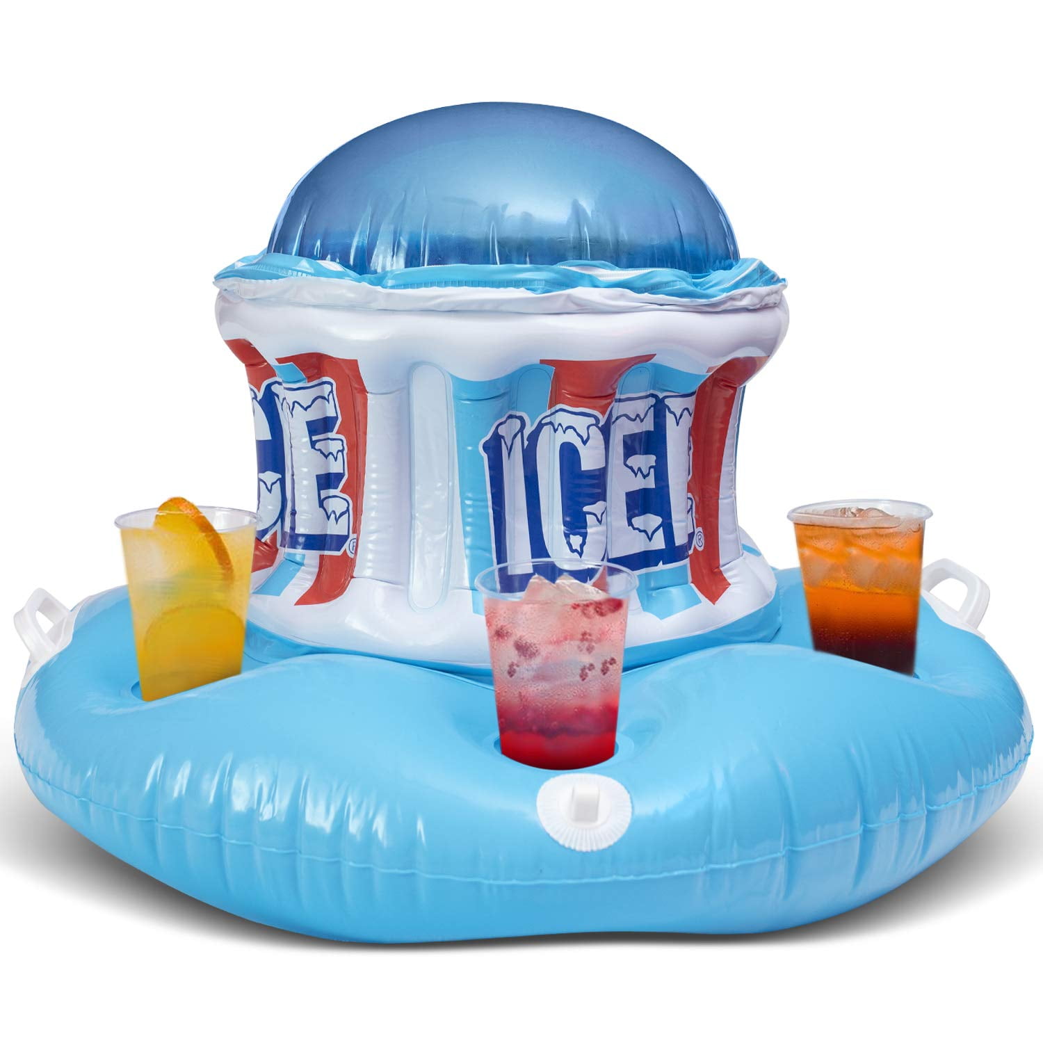Icee Floating Inflatable Cooler Float with Zippered Compartment for Ice ...