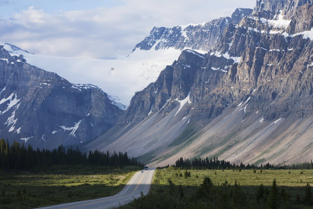 Icefield Parkway North of Bow Lake Banff National Park Alberta Canada Canvas Art - Carl Bruemmer Design Pics (38 x 24)
