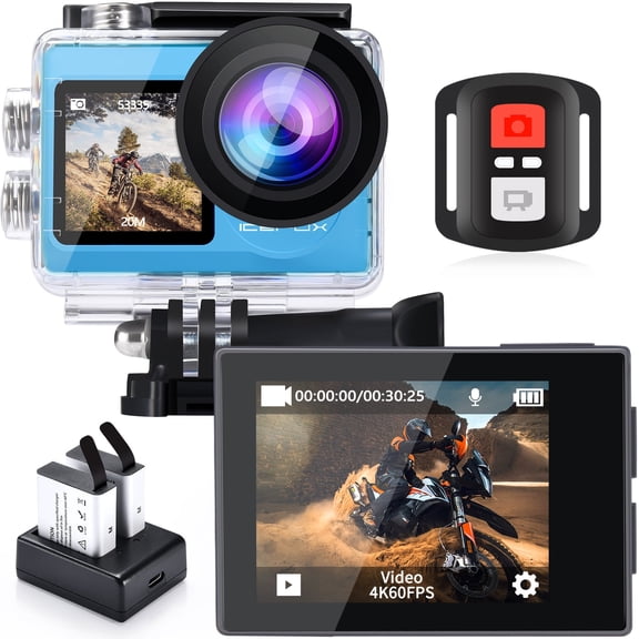 Icefox I8 Underwater Waterproof Camera, 98FT Diving Action Camera, 20MP 5X Zoom with EIS Anti-Shake and WiFi Remote Control