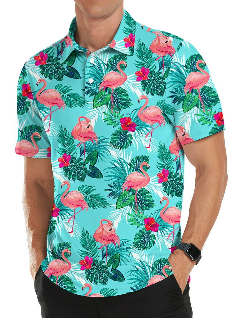 Iceglad Golf Shirts for Men Short Sleeve Dry Fit Print Performance Moisture  Wicking Polo Shirt - Walmart.com, image size:800x1067