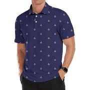 Iceglad Golf Shirts for Men Short Sleeve Dry Fit Print Performance Moisture Wicking Polo Shirt