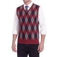 thumbnail image 1 of Iceglad Men's Argyle Sweater Vest V-Neck Classic Knit Sleeveless Pullover Preppy Golf Vest for Fall Winter, 1 of 8