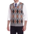 thumbnail image 1 of Iceglad Men's Argyle Sweater Vest V-Neck Classic Knit Sleeveless Pullover Preppy Golf Vest for Fall Winter, 1 of 8