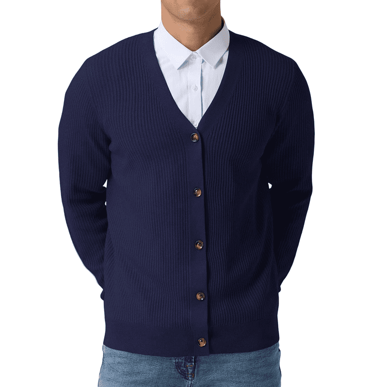 V-Neck Long-Sleeved Button-Knit Sweater V-Neck Long-Sleeved Button-Knit Sweater