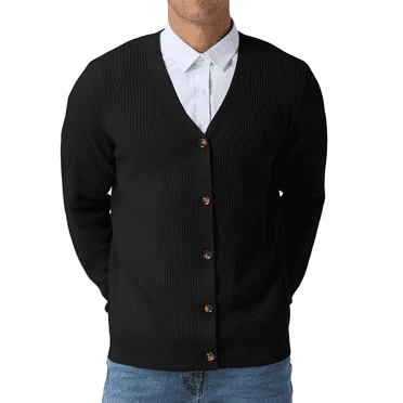 Iceglad Mens Cardigan Sweaters V-Neck Long Sleeve Soft Slim Fit Casual Buttons Knitted