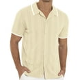 thumbnail image 1 of Iceglad Men's Casual Button Down Shirt Short Sleeve Vintage Clothes Knit Polo Shirts Summer Beach Shirts, 1 of 13