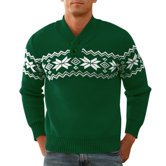 Iceglad Men's Casual Christmas Sweater Slim Fit Xmas Pullover Knitwear Holiday Knit