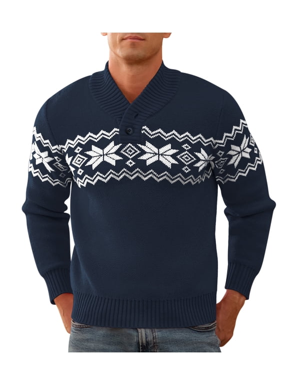 Men's Casual Christmas Sweater Slim Fit Xmas Pullover Knitwear Holiday Knit