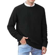 Iceglad Men's Crewneck Sweater Soft Cotton Rib Knit Casual Long Sleeve Classic Pullover Sweater