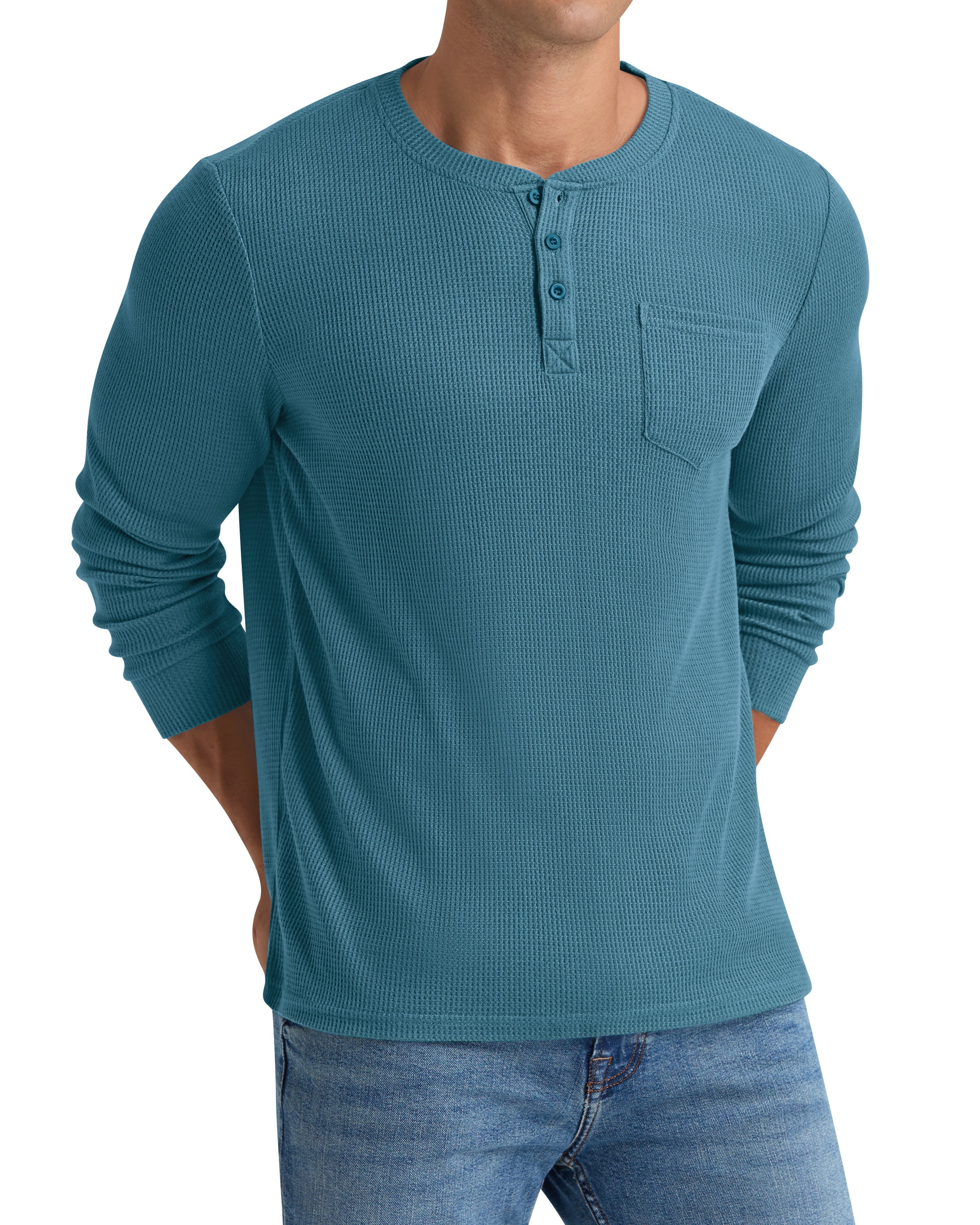 Waffle L/S Henley Neck Tee – Graphpaper