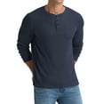 thumbnail image 1 of Iceglad Men's Henley Shirts Long Sleeve Basic Waffle Pique Pullover T-Shirt with Pocket, 1 of 9