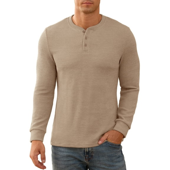 Iceglad Men's Henley Sweatshirt Long Sleeve Button Sweatshirt Fashion Casual Pullover Shirt