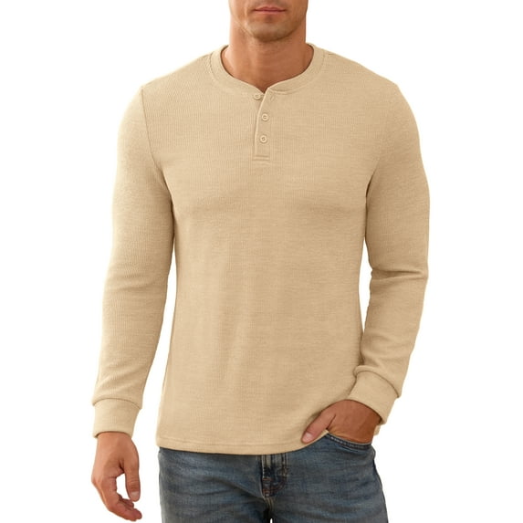 Iceglad Men's Henley Sweatshirt Long Sleeve Button Sweatshirt Fashion Casual Pullover Shirt